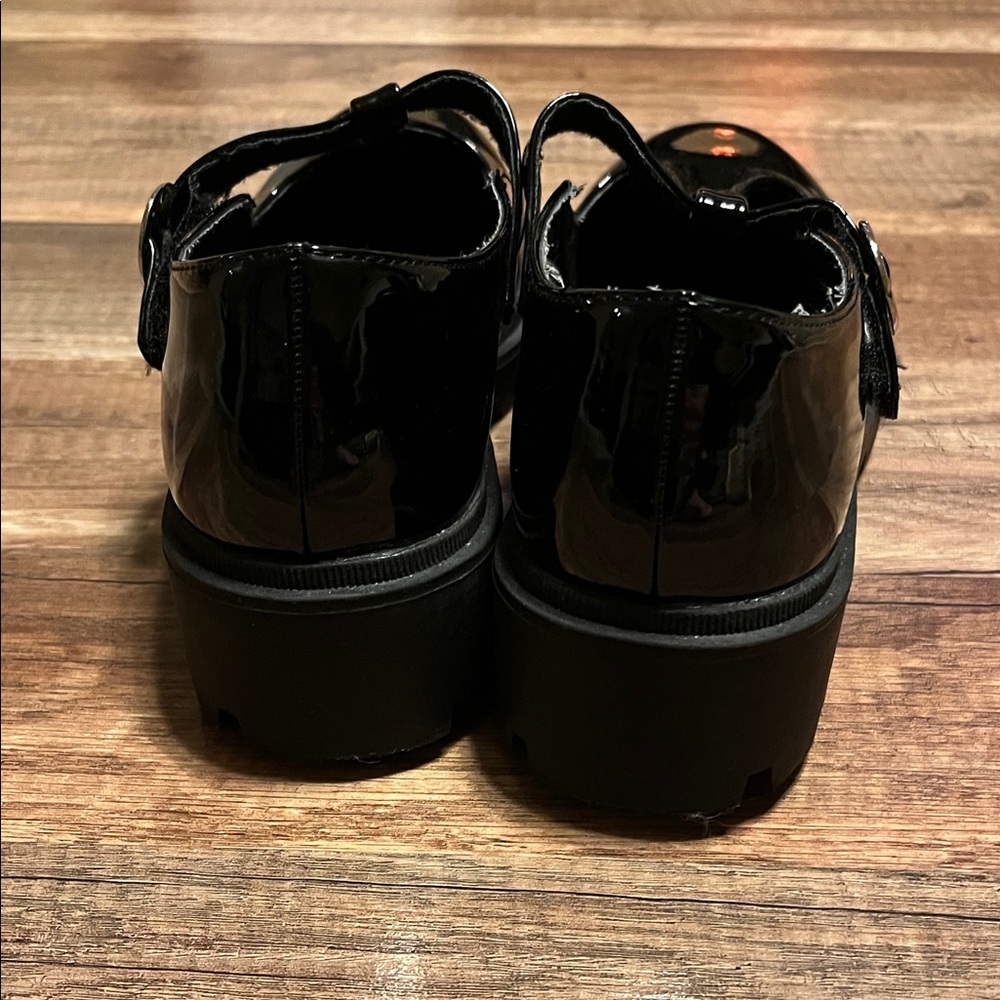 Sincerely Jules Shiny Black Kids Dress Shoes - Picture 3 of 9